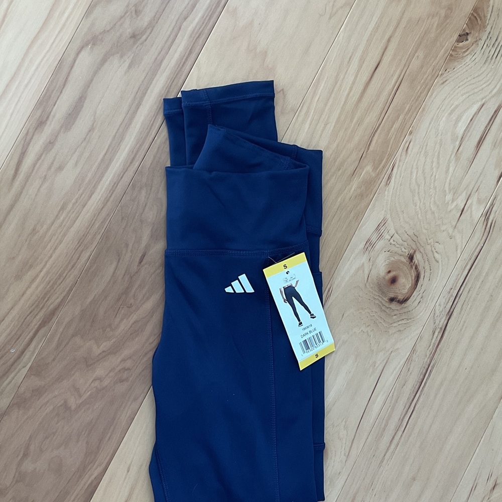 Adidas Women’s Dark Blue Leggings with phone pocket